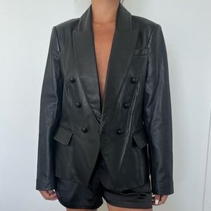 L’Agence Kenzie Double Breasted Blazer in Black Size 2